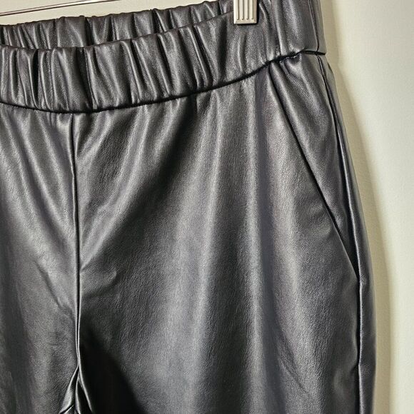 EUC A NEW DAY BLACK FAUX LEATHER TAPERED PANTS STRETCH WAIST SIZE M - Picture 7 of 14